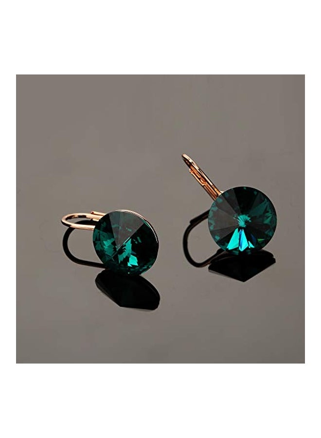 EVEVIC 14 Karat Gold Plated Swarovski Crystal Studded Earrings  - Image 3