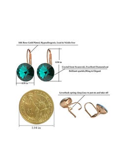 EVEVIC 14 Karat Gold Plated Swarovski Crystal Studded Earrings  - Image 4