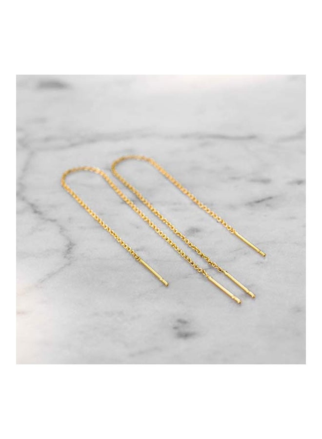 Benevolence LA - Brass 14k Gold Dipped Long Chain Earrings - Image 1