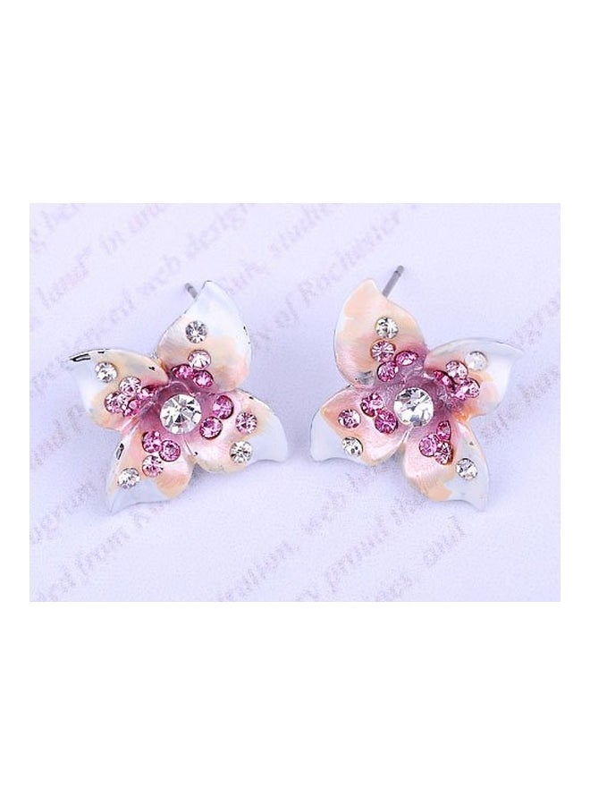 Alilang Swarovski Crystal Studded Plumeria Flower Styled Jewelry Set  - Image 5