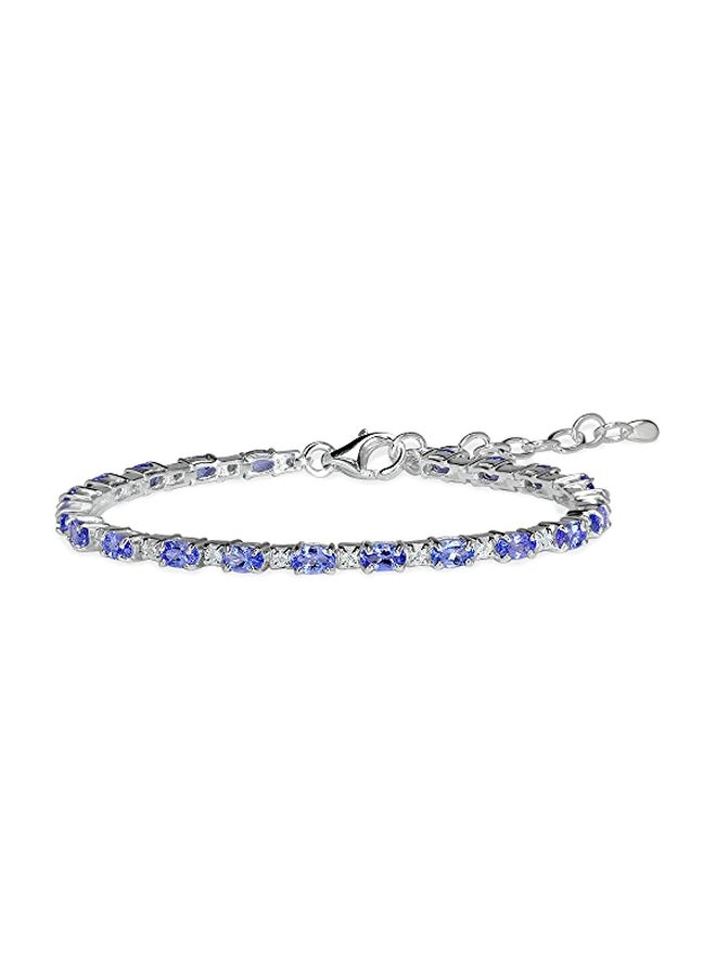 Silvershake Silver Plated Tanzanite And Topaz Bracelet - Image 1