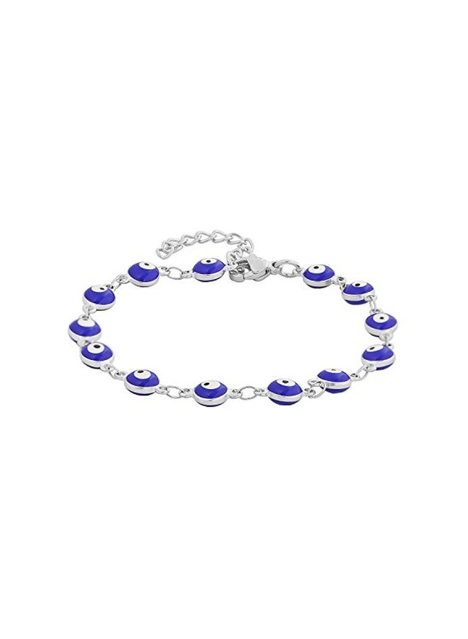 EDFORCE Stainless Steel Enamel Evil Eye Protection Chain Bracelet - Image 4