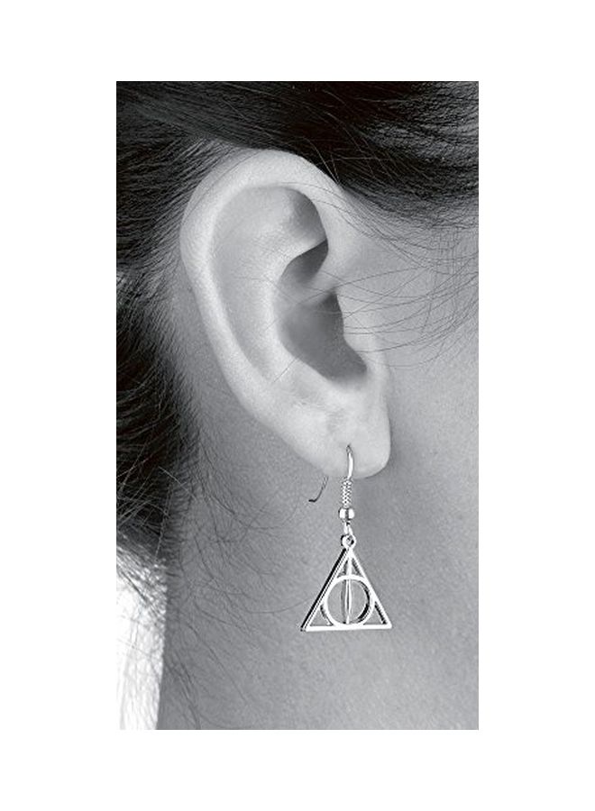 هاري بوتر أقراط عصرية بتصميم مميت مفرغ مطلية بالفضة - Image 3