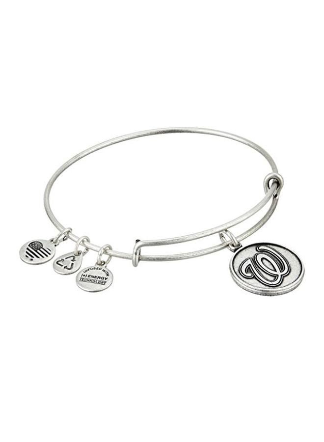 ALEX AND ANI Brass Silver Tone Washington Nationals Cap Logo Expandable Rafaelian Charm Bracelet  - Image 1