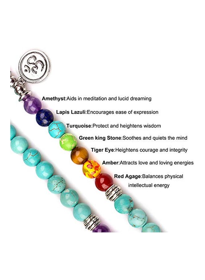 PWMEN Alloy Turquoise Studded 108 Beads Necklace - Image 3