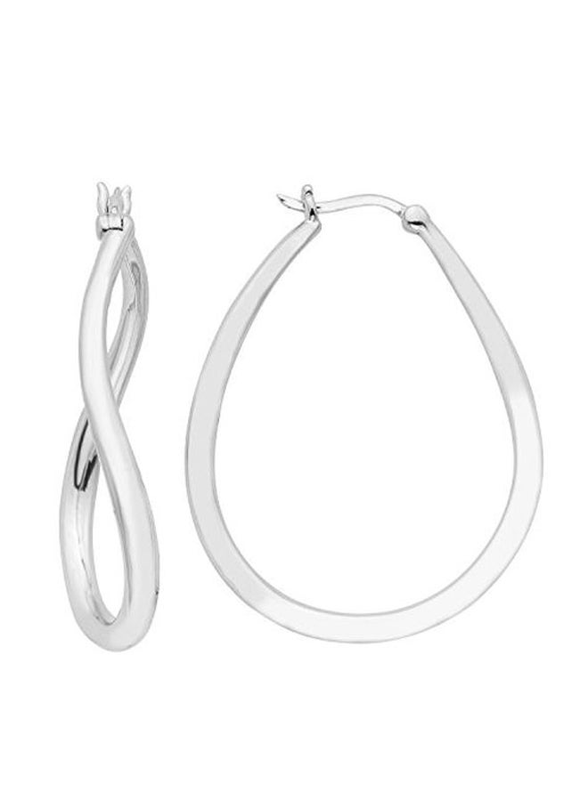 Boston Bay Diamonds 925 Sterling Silver Twisted Hoop Earrings  - Image 1