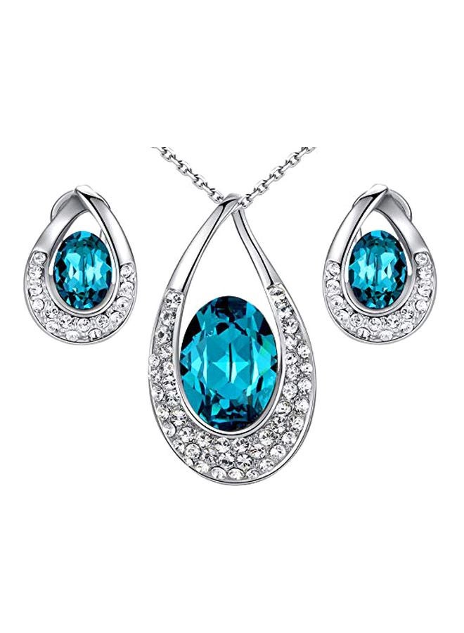 Leafael Alloy Swarovski Crystals And Zircon Studded Jewelry Set - Image 1