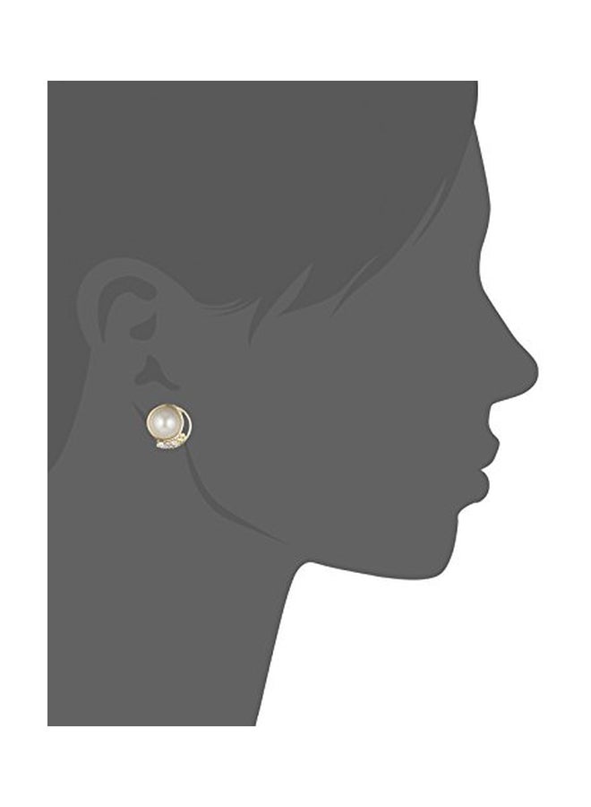 Napier Brass Button Clip-On Earrings  - Image 2