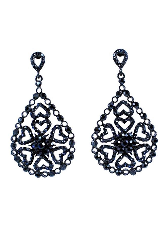 Janefashions Alloy Rhinestone Studded Dangle Earrings - Image 1
