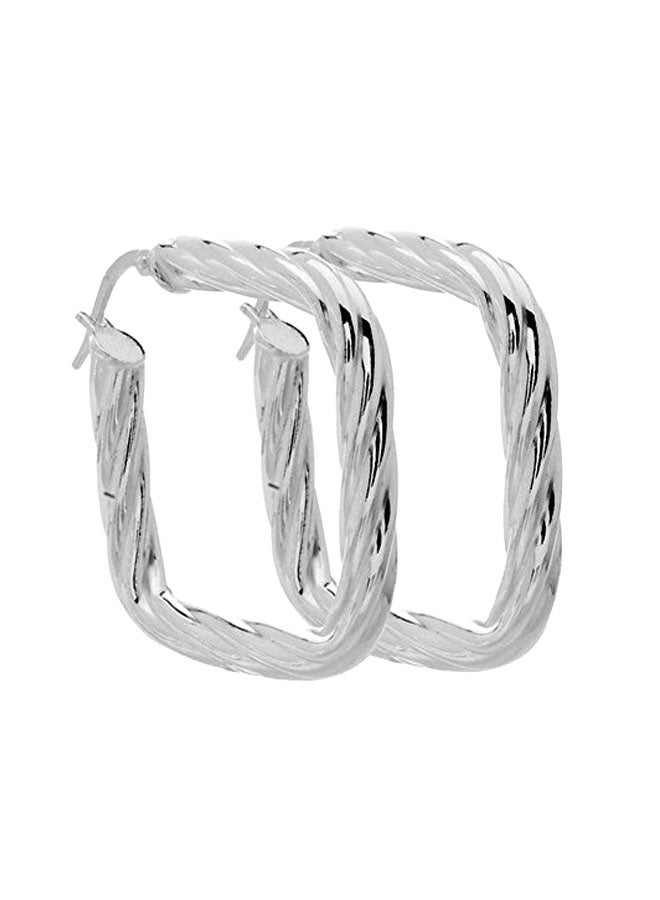 925 Sterling Silver Twist Cushion Hoop Earrings - v1553871721/N22643895A_1