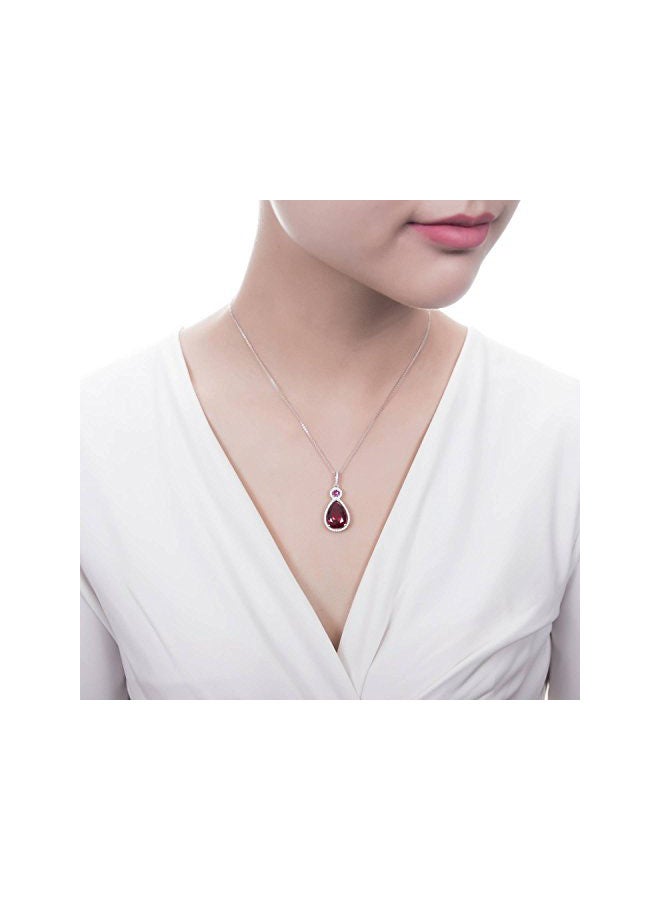 Berricle Rhodium Plated 925 Sterling Silver Pear Cubic Zirconia Studded Jewellery Set  - Image 4