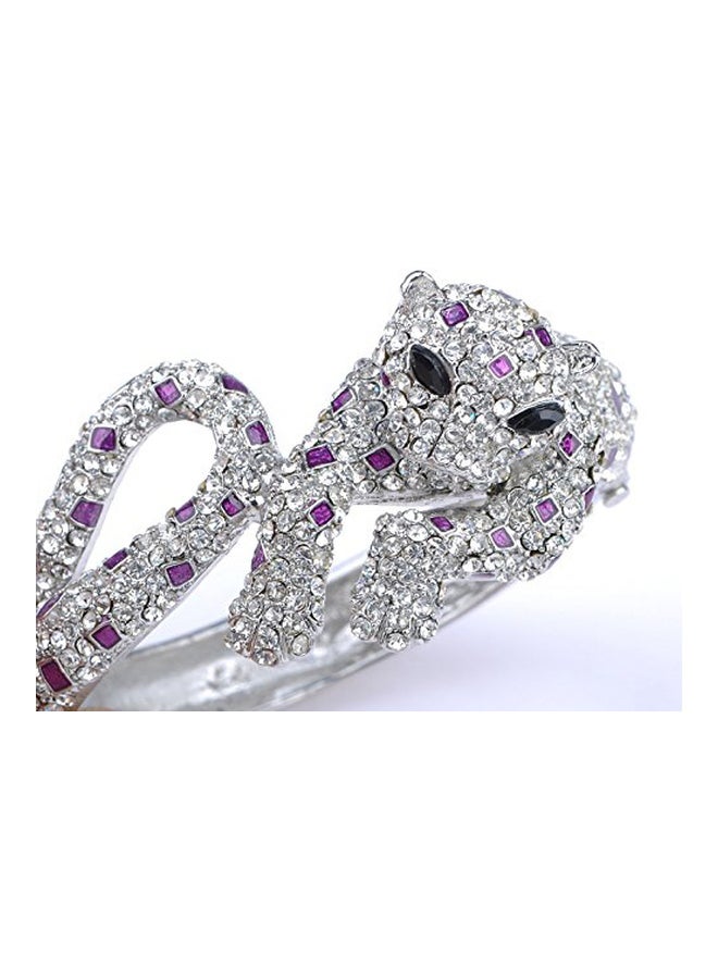 Alilang Crystal Rhinestone Studded Leopard Animal Bracelet  - Image 2