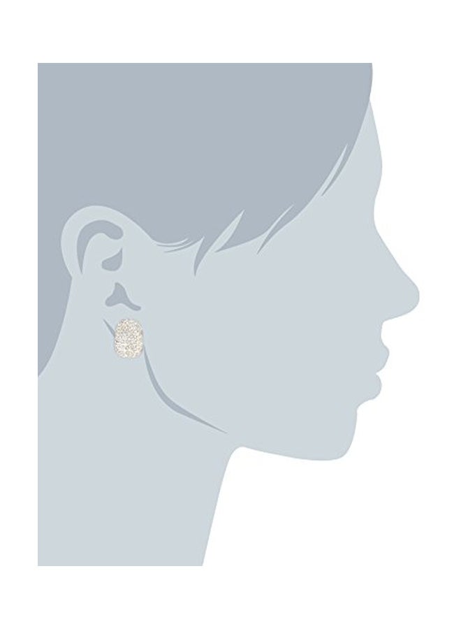 ANNE KLEIN - Brass Stone Studded Hoop Earrings - Image 1
