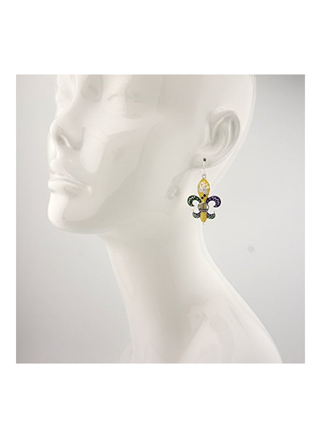 Elosee - Alloy Mardi Gras Theme Dangle Earrings - Image 1