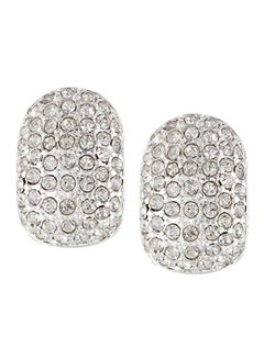 Brass Stone Studded Hoop Earrings