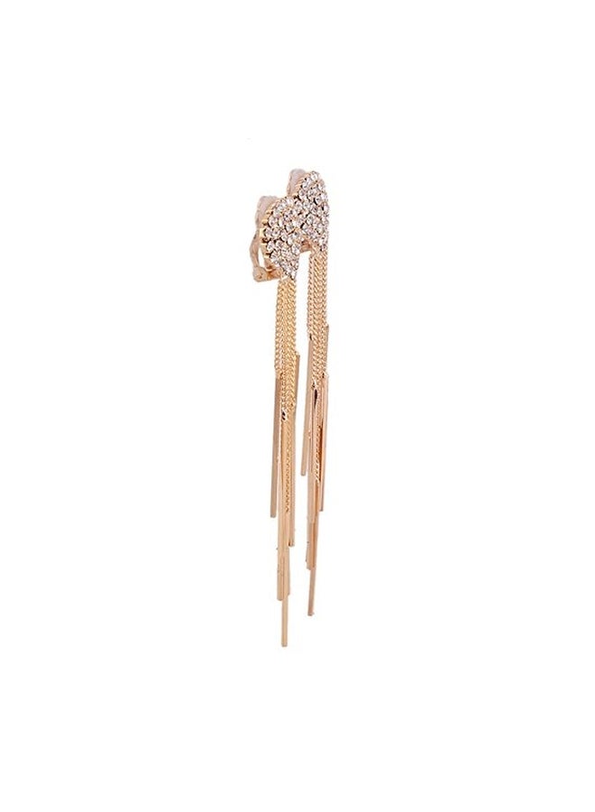 Grace Jun 18 Karat Gold Plated Copper Rhinestone Studded Teardrop Tassel - Image 3