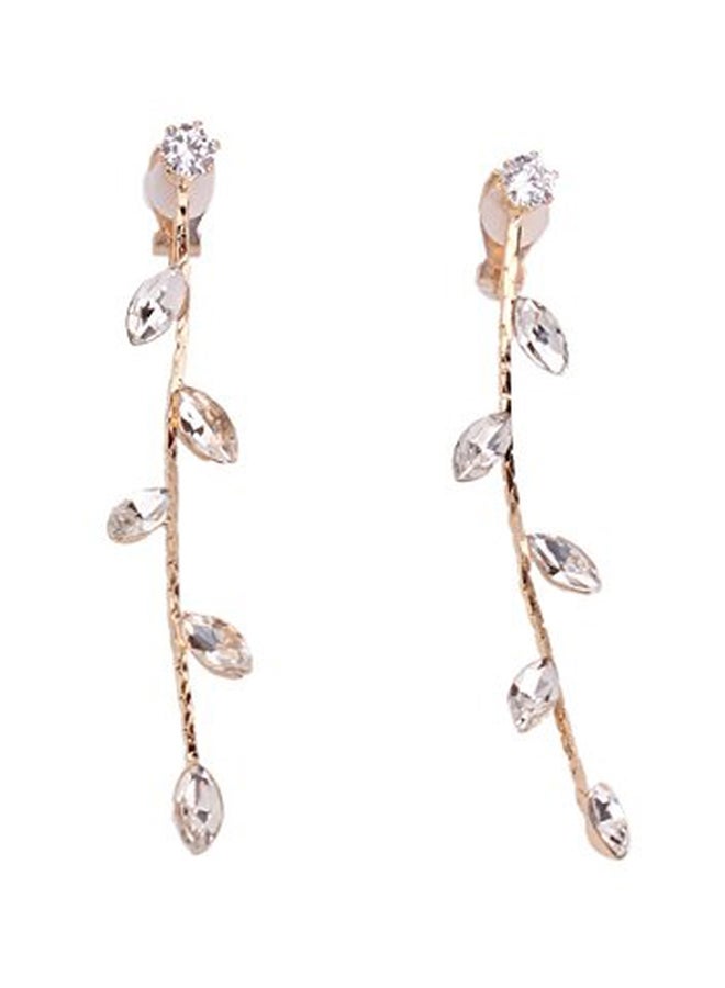 جريس جون أقراط بقفل مشبكي وشرابة مرصعة بالزركونيا المكعبة وحجر الراين - Image 1