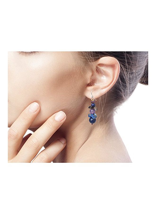 NOVICA 925 Sterling Silver Amethyst Beaded Dangle Earrings - Image 3