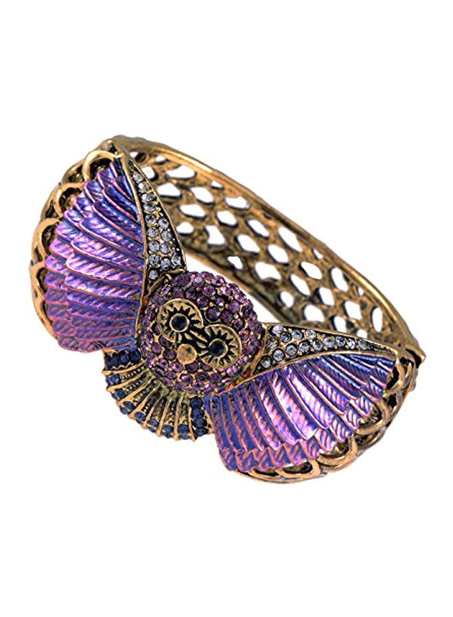 Alilang Rhinestone Studded Owl Wings Wrap Bracelet  - Image 1