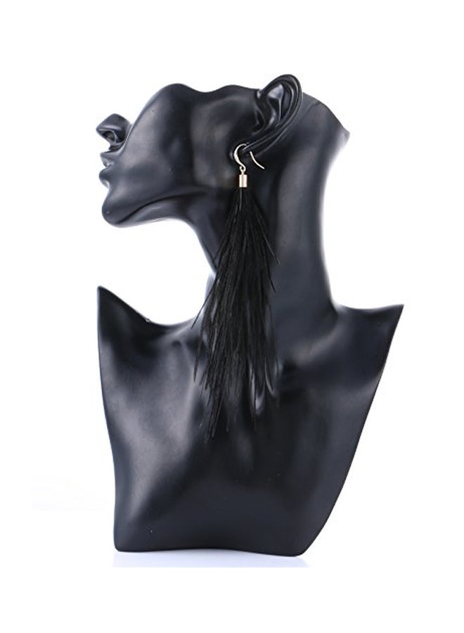 Badu - Bohemian Feather Tassel Earrings - Image 1