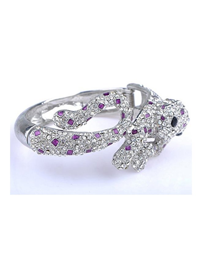 Alilang Crystal Rhinestone Studded Leopard Animal Bracelet  - Image 4