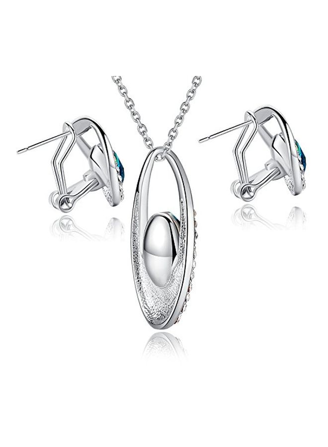 Leafael Alloy Swarovski Crystals And Zircon Studded Jewelry Set - Image 2