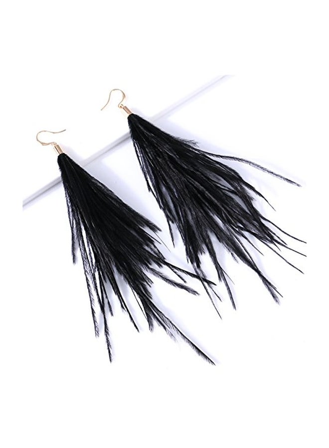 Badu - Bohemian Feather Tassel Earrings - Image 1