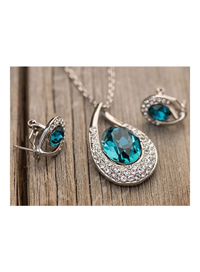 Leafael Alloy Swarovski Crystals And Zircon Studded Jewelry Set - Image 3