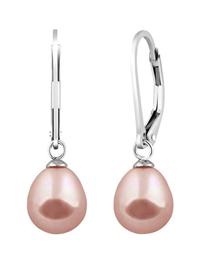 Splendid Pearls - 925 Sterling Silver Cultured Pearl Hoop Earrings - Image 1