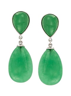 ROSS-SIMONS Sterling Silver Jade Studded Dangle Earrings  - Image 1