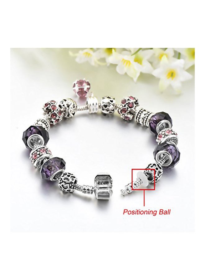 لونغ واي سوار مطلي الفضة ومرصع بالكريستال النمساوي وبأحجار الراين ومزين بحلية - Image 5