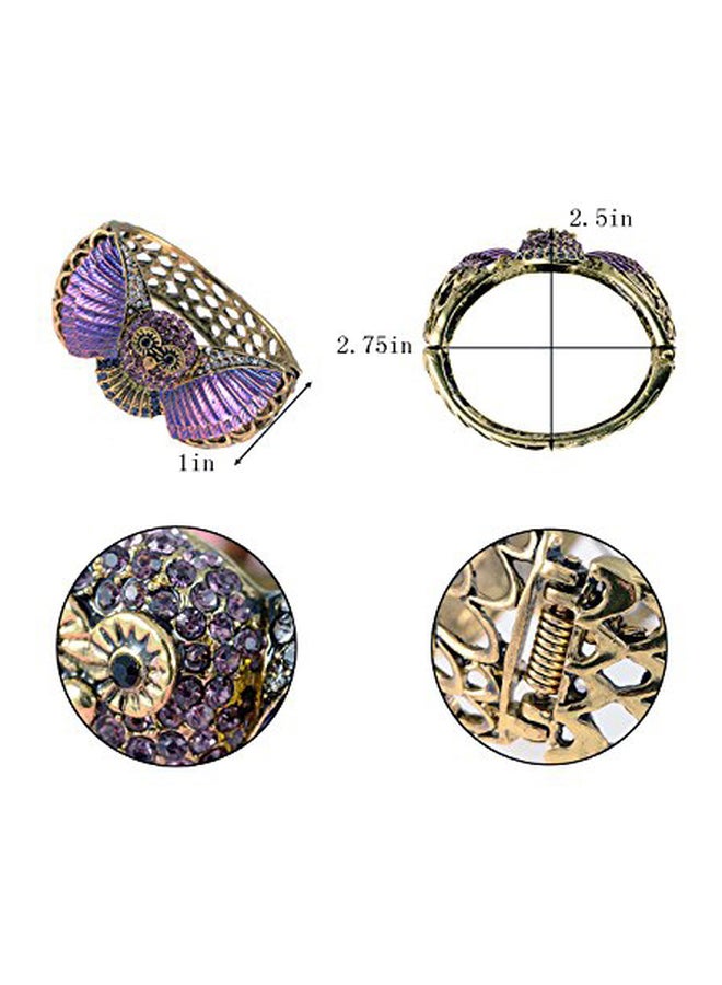 Alilang Rhinestone Studded Owl Wings Wrap Bracelet  - Image 3