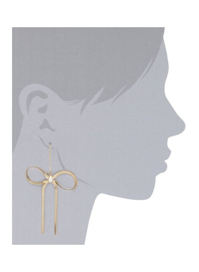 Betsey Johnson Brass Bow Teardrop Earrings  - Image 3