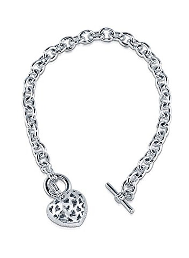 Berricle Rhodium Plated Cubic Zirconia Studded Charm Bracelet  - Image 3