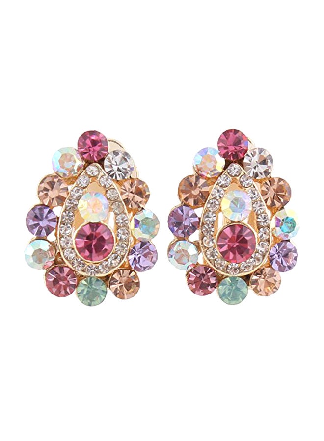 جريس جون حلق أذن بمشبك مطلي بالذهب ومرصع بالكريستال وحجر الراين - Image 1