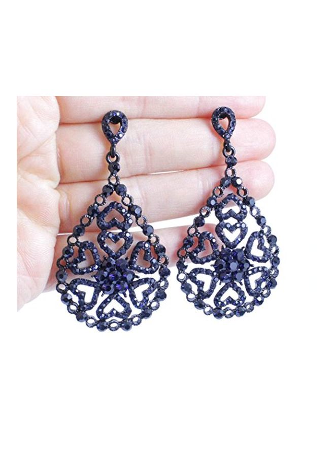 Janefashions Alloy Rhinestone Studded Dangle Earrings - Image 2