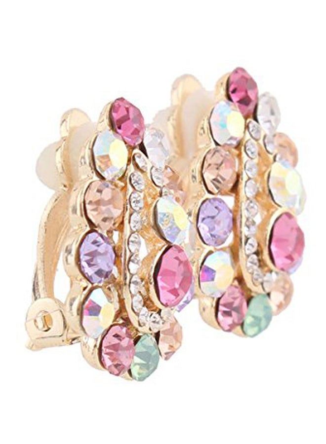 جريس جون حلق أذن بمشبك مطلي بالذهب ومرصع بالكريستال وحجر الراين - Image 2