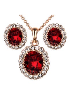 Alloy Ruby And Cubic Zirconia Studded Jewellery Set - v1553872251/N22643723A_1