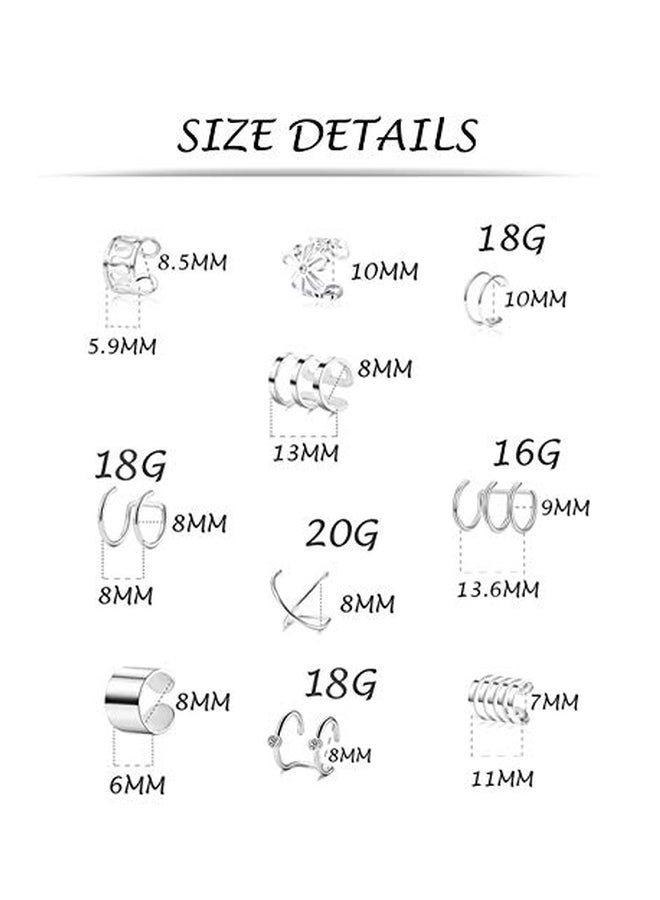 Tornito 10-Pair Stainless Steel Ear Cuff  - Image 2