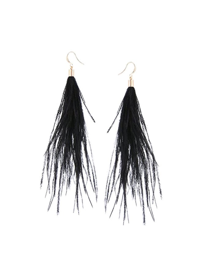 Badu - Bohemian Feather Tassel Earrings - Image 1