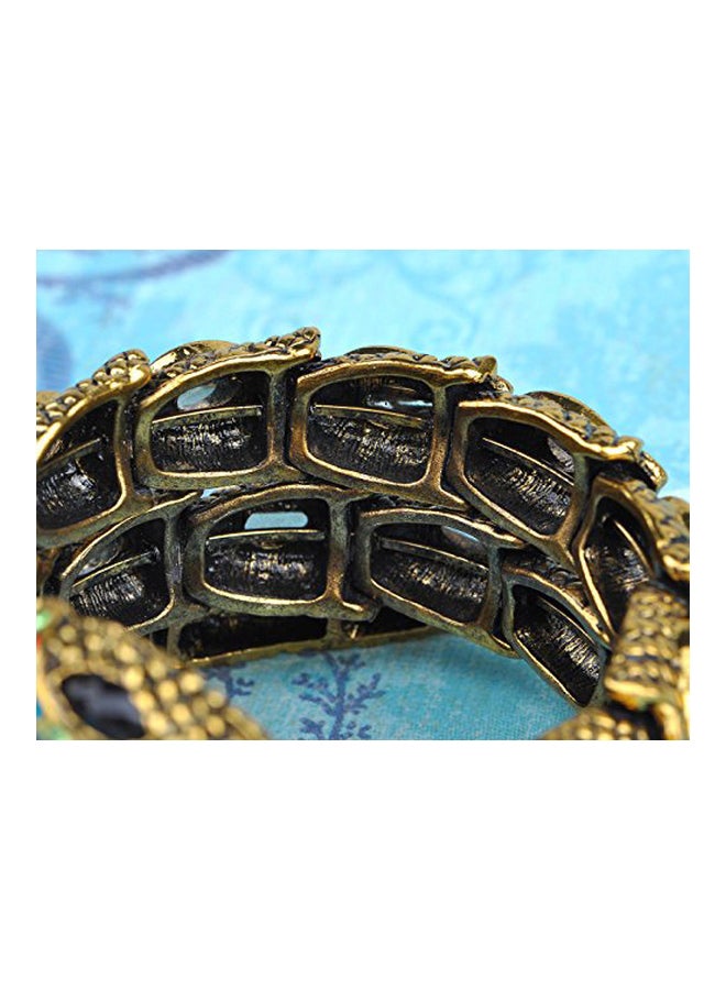 Rhinestones Studded Egyptian Snake Wrap Bracelet - Image 5