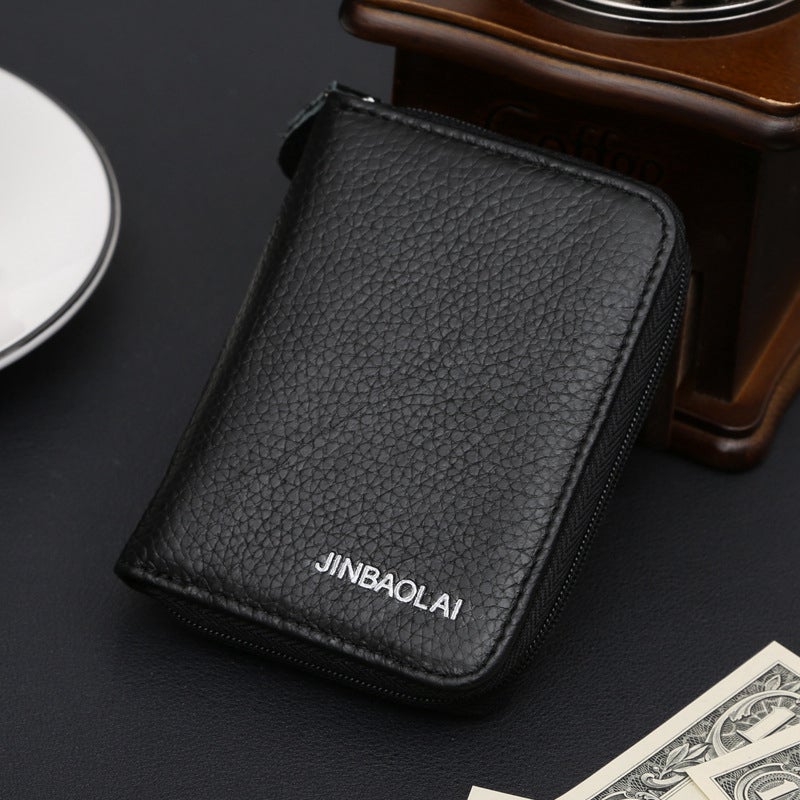 JINBAOLAI - Leather Multifunctional Wallet Black - Image 1