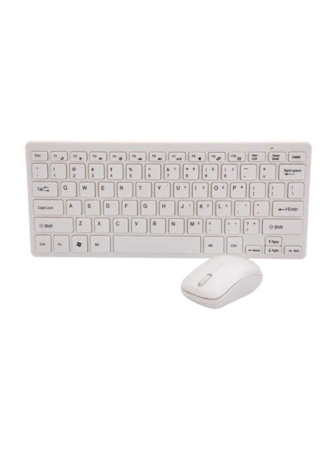 Generic Wireless Keyboard And Optical Mouse Combo Set White  - Image 1