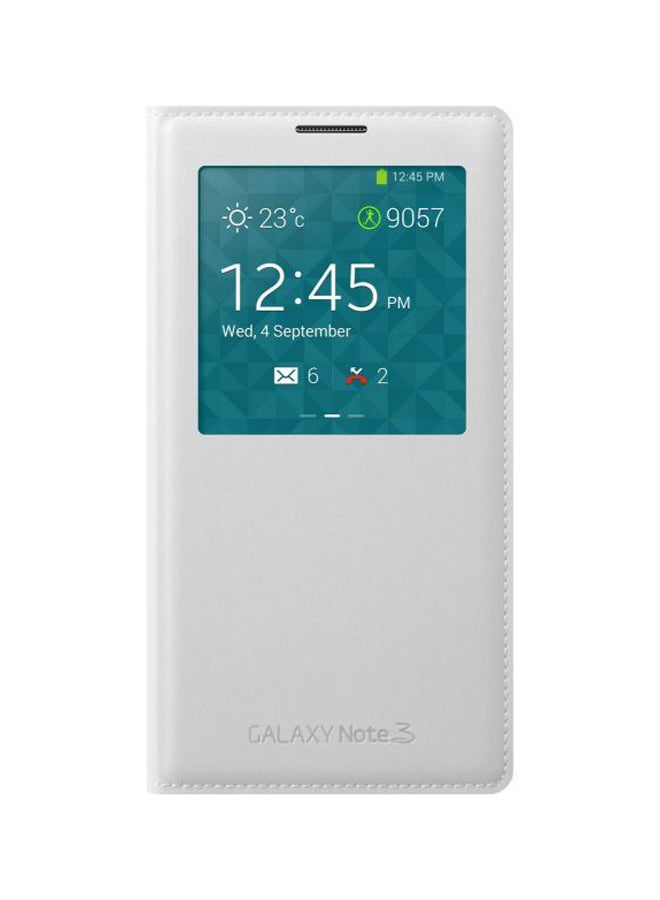 S View Leather Flip Case Cover Samsung Galaxy Note 3 white 