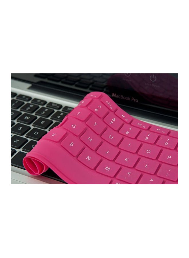 Keyboard Silicone Cover Skin For Apple Macbook Pro 13 15 17 / Air 13 pink - Image 3