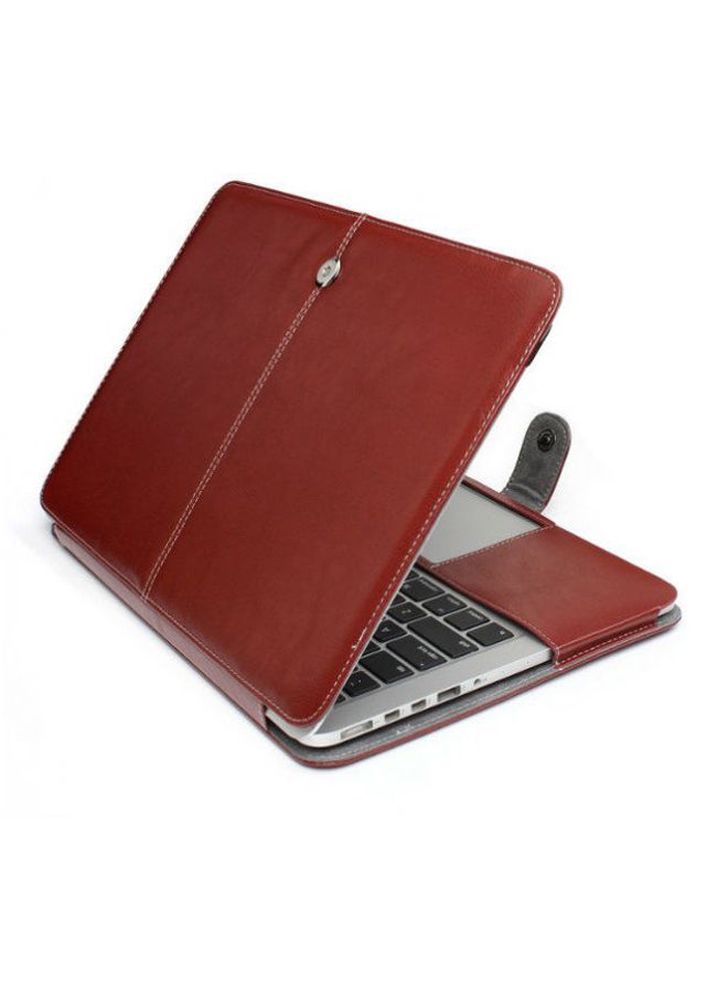 Pu Leather Case Laptop Notebook Sleeve Bag Cover Skin For Macbook Air 13 Inch red - Image 3