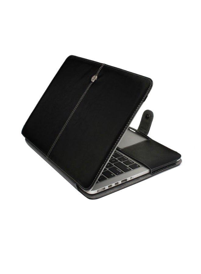 Pu Leather Case Laptop Notebook Sleeve Bag Cover Skin For Macbook Air 13 Inch black  - Image 1