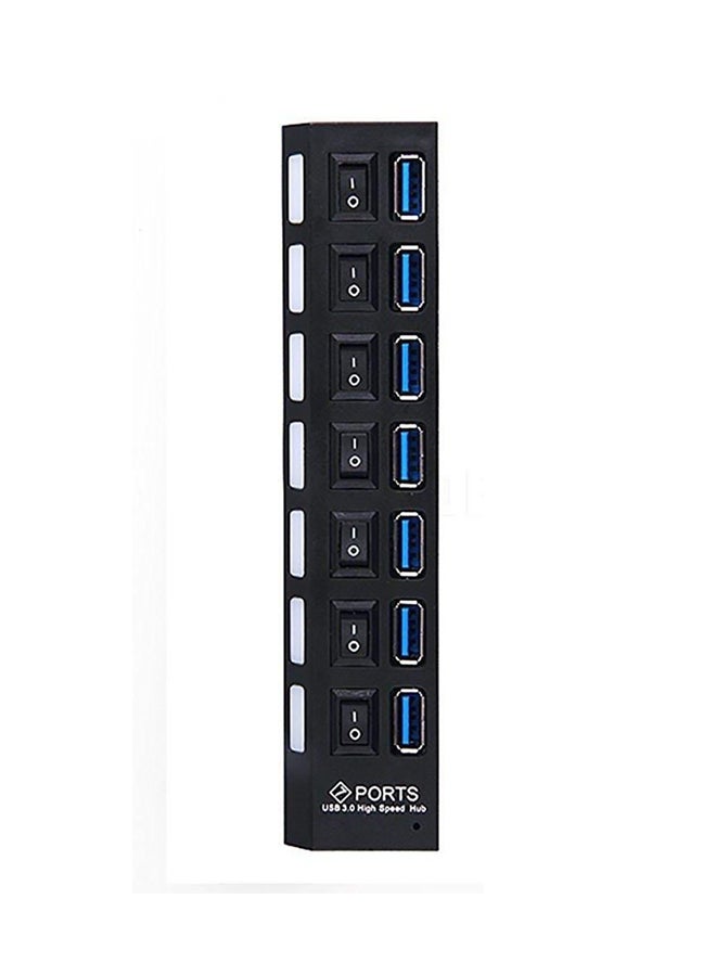 موزع USB به 7 منافذ أسود - Image 1