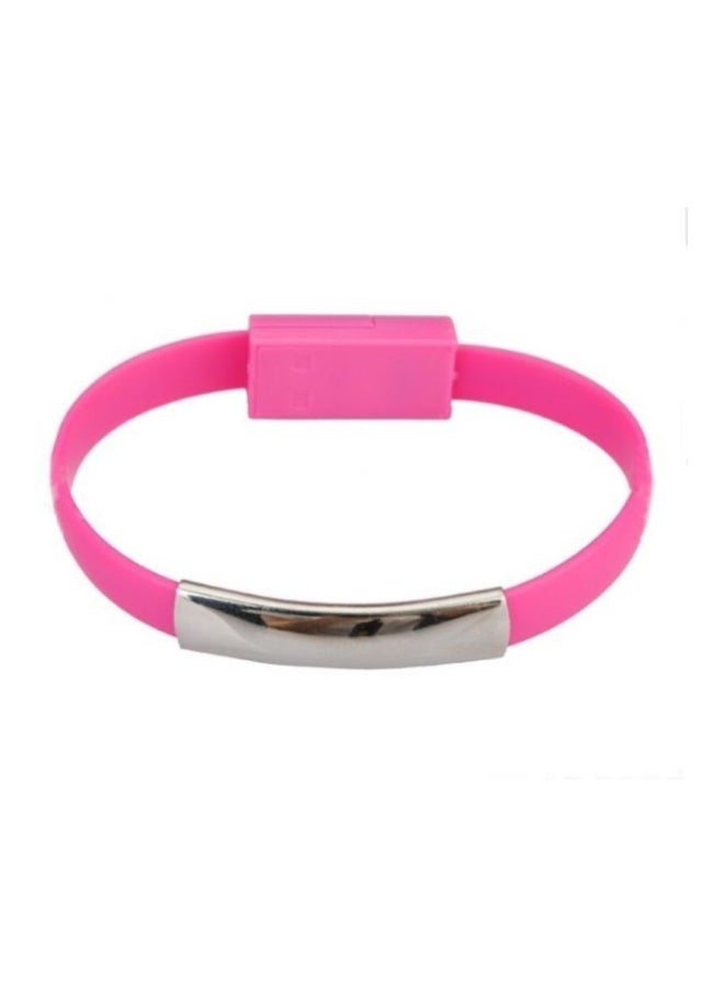 Micro USB Data Sync Charging Cable Bracelet For Apple iPhone 5/5c/6 Pink - Image 2
