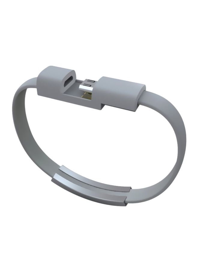 Data Sync Charging Cable Bracelet Grey